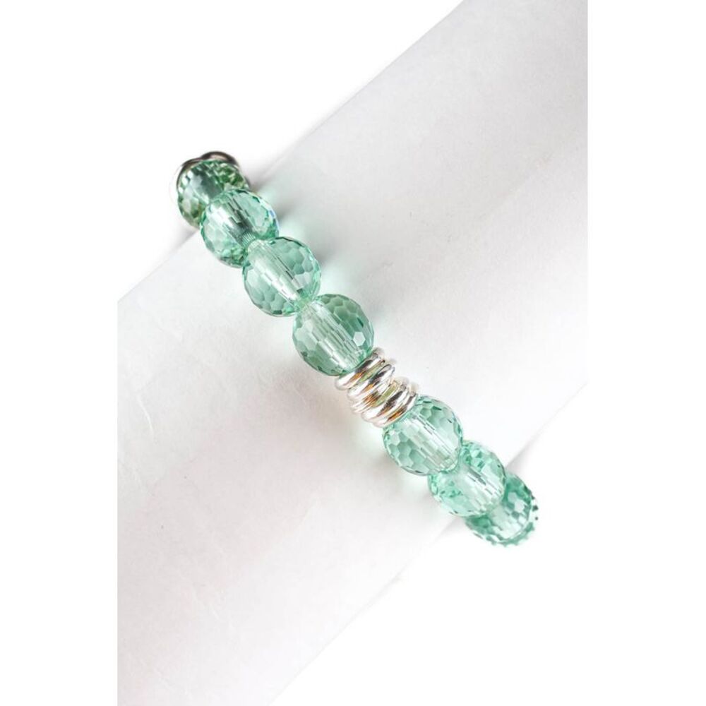 Links of London Green Glass Beaded Sterling Silver Bracelet